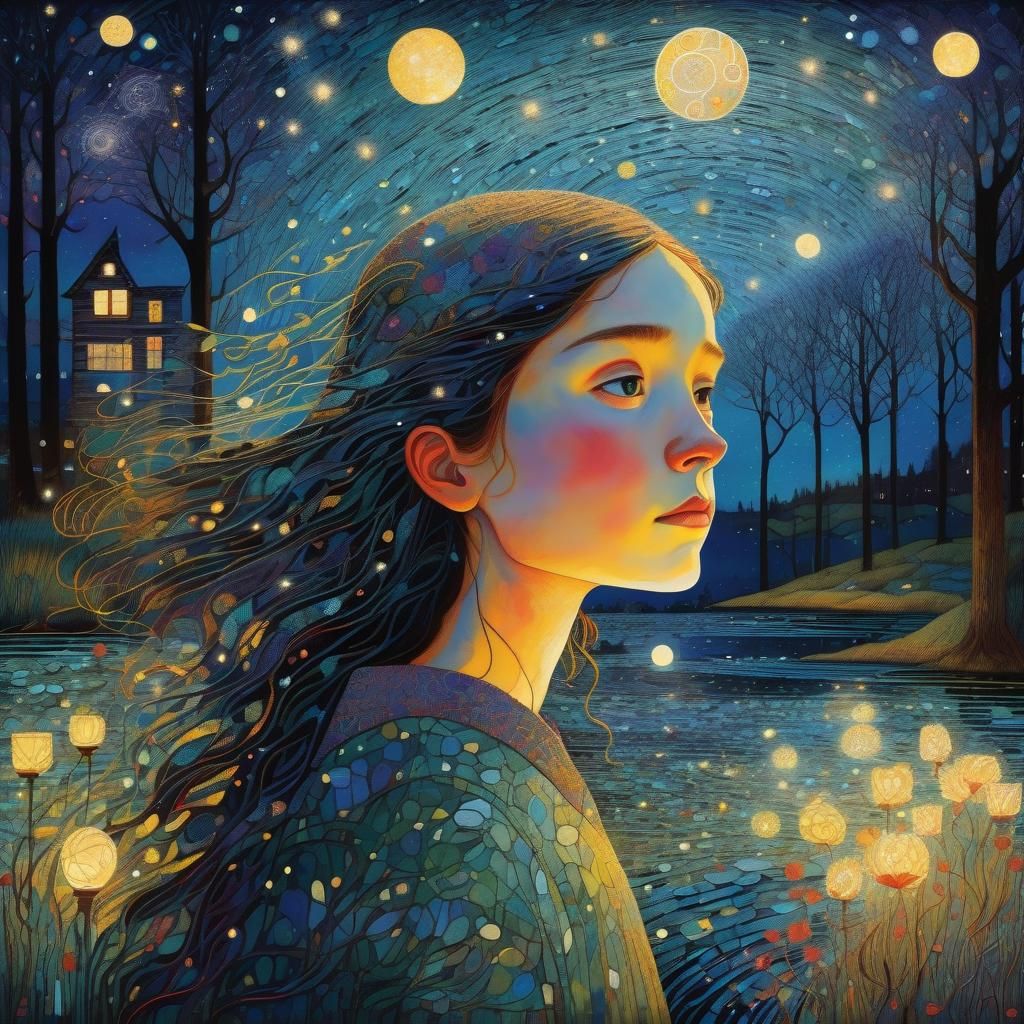 Vibrant Dawn Emerges from Darkness: Intricate Art