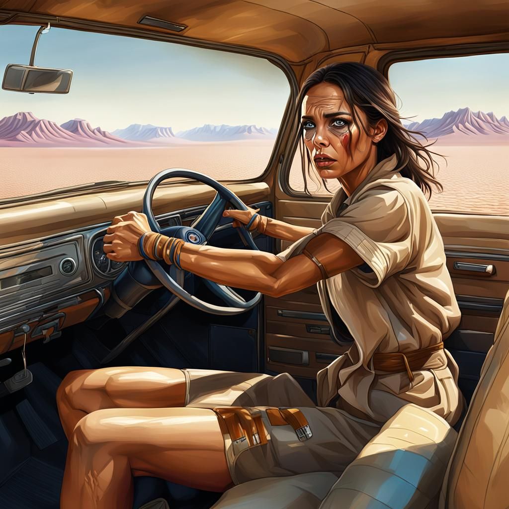 Hostage in Trunk on Desert Lakebed: Hyperrealistic Concept A...