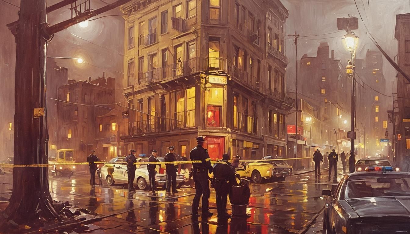 Noir Crime Scene at Night