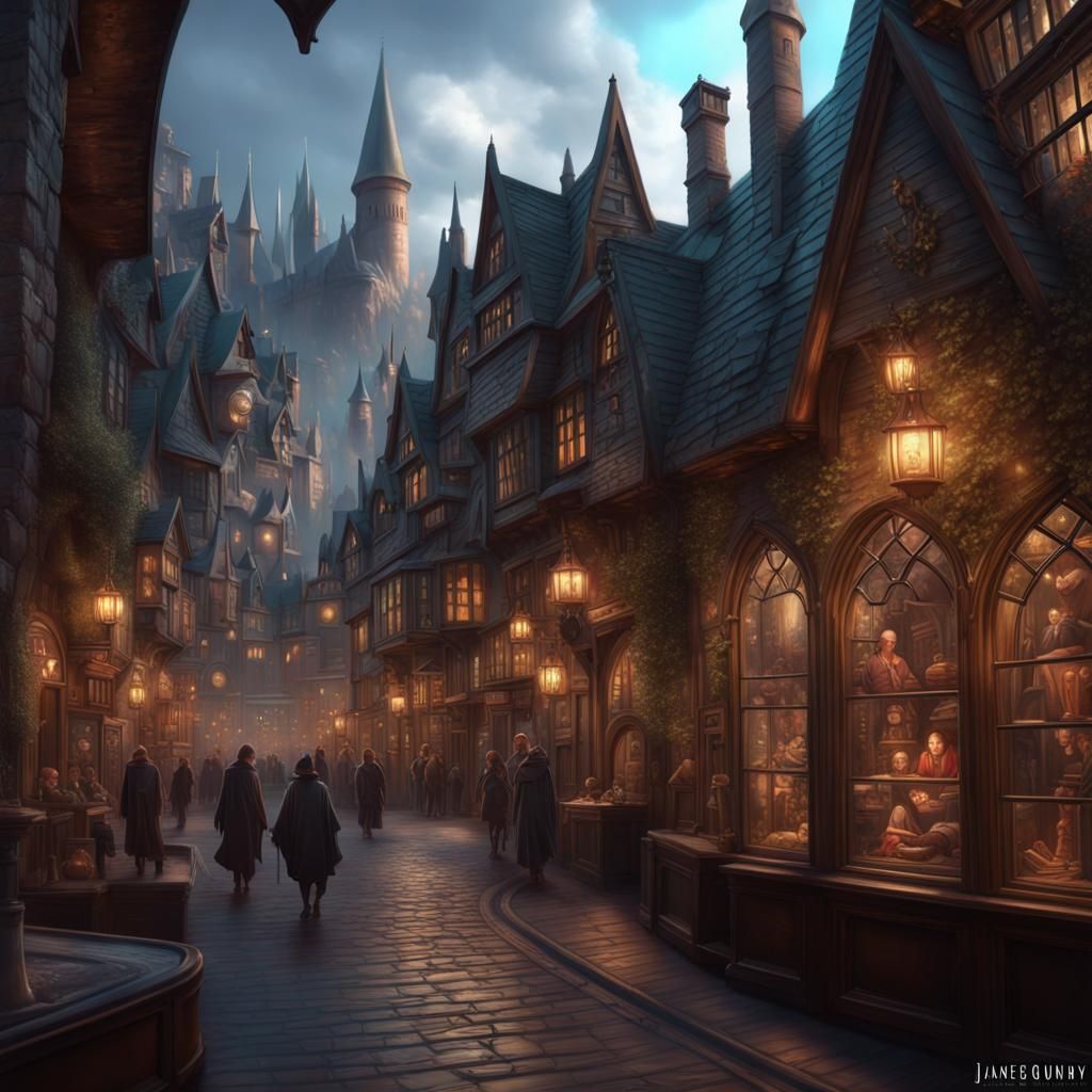 Harry Potter Theme Park: Epic Cinematic Digital Painting