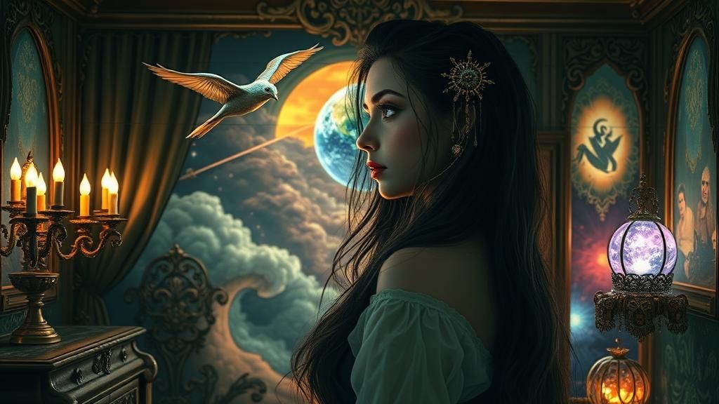 Cosmic Orphan in Surreal Dollhouse: Digital Bio Art