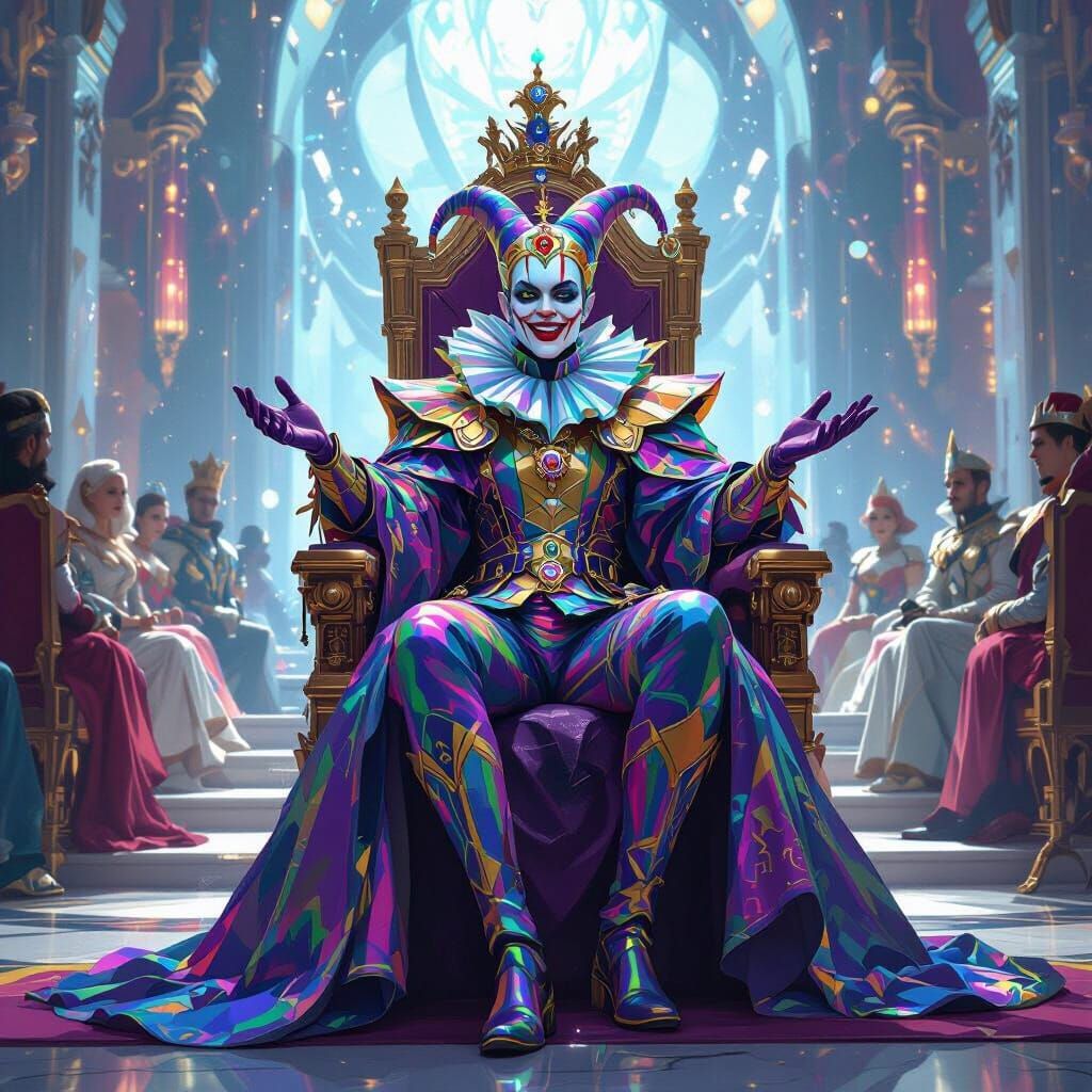 Sci-fi Jester performing for the Royal Family