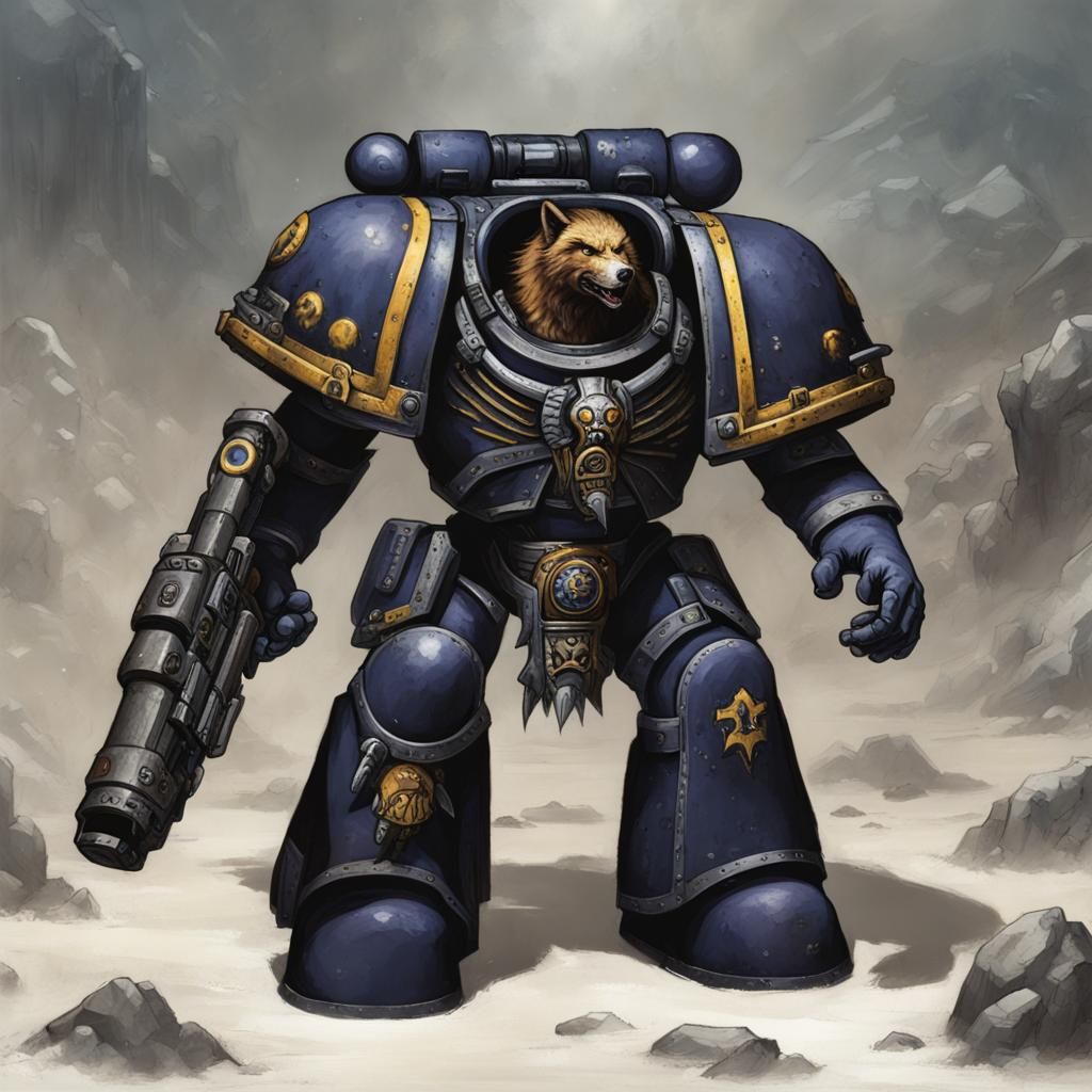 Warhammer 40K Space Wolf Digital Illustration