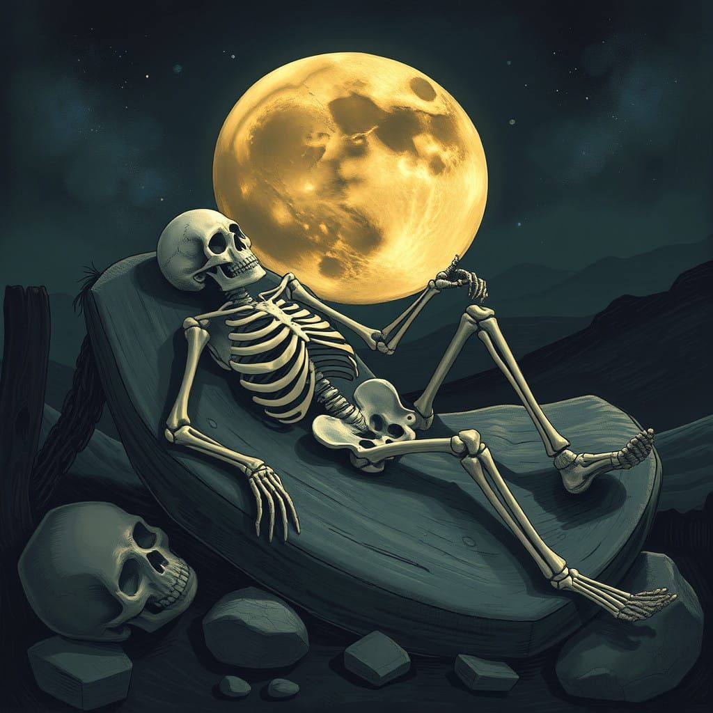 Ethereal Moonlit Skeleton Unwind