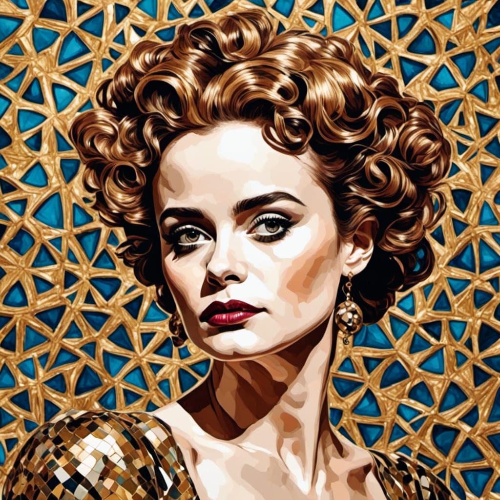 Helena Bonham Carter Portrait with Scrapbook Doodles