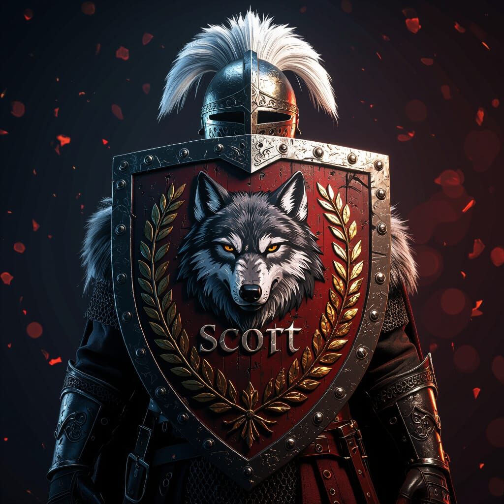 Scott Family Wolf Crest Shield: Victory