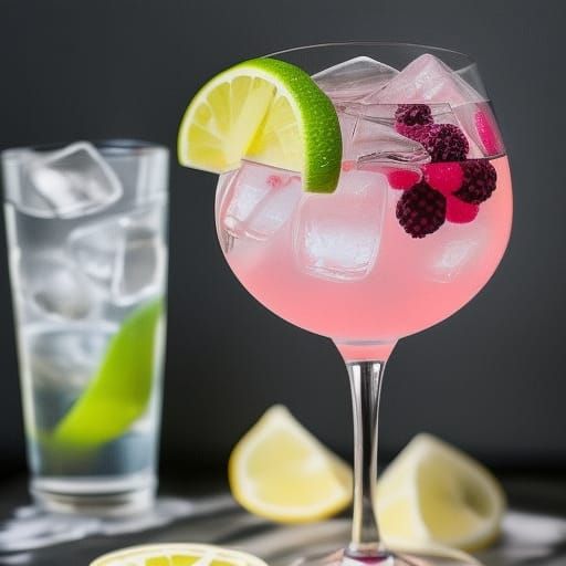Refreshing Pink Gin and Tonic with Berries
