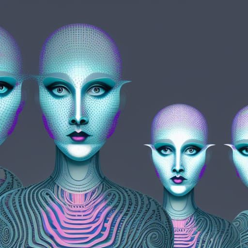 Generative art by Dan Hillier : grey aliens