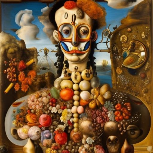 Surreal Portrait in Arcimboldo Style