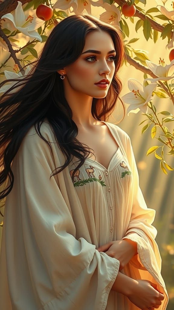 Divine Ethereal Woman Manifesting Heavenly Radiance