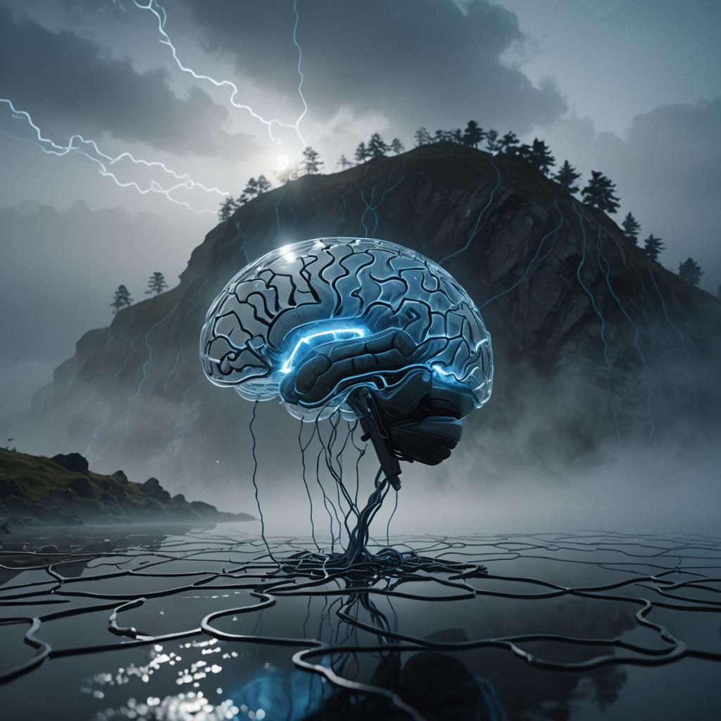 Captivating Glass Brain Optical Illusion in 3D