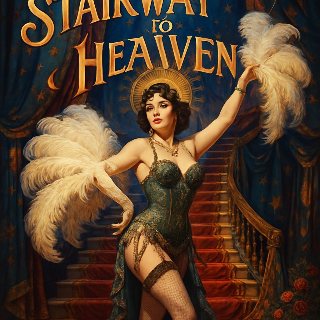 Burlesque Dancer's Stairway to Heaven Performance
