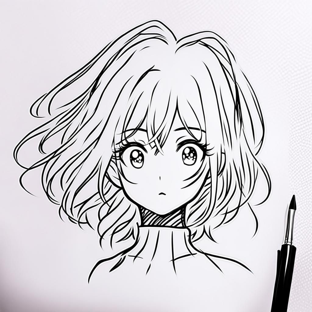 Simple Black and White Sketch Drawing