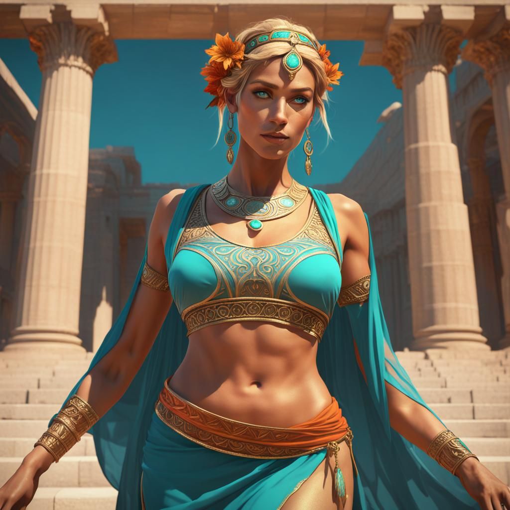 Blonde Goddess in Art Nouveau Style