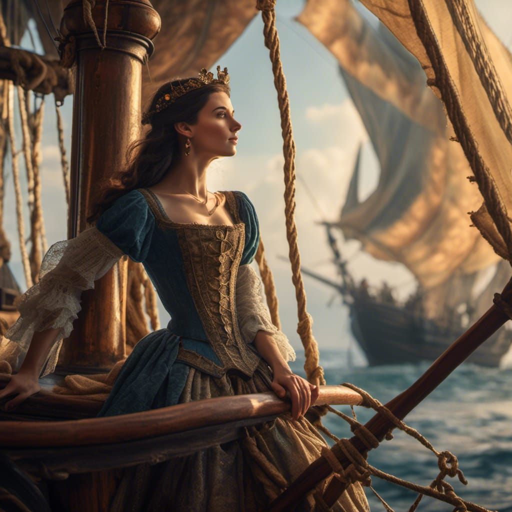 Medieval Duchess Surveys Her Island Domain