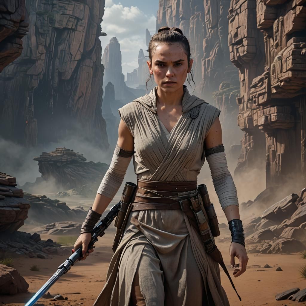 Rey Skywalker Detailed Matte Painting