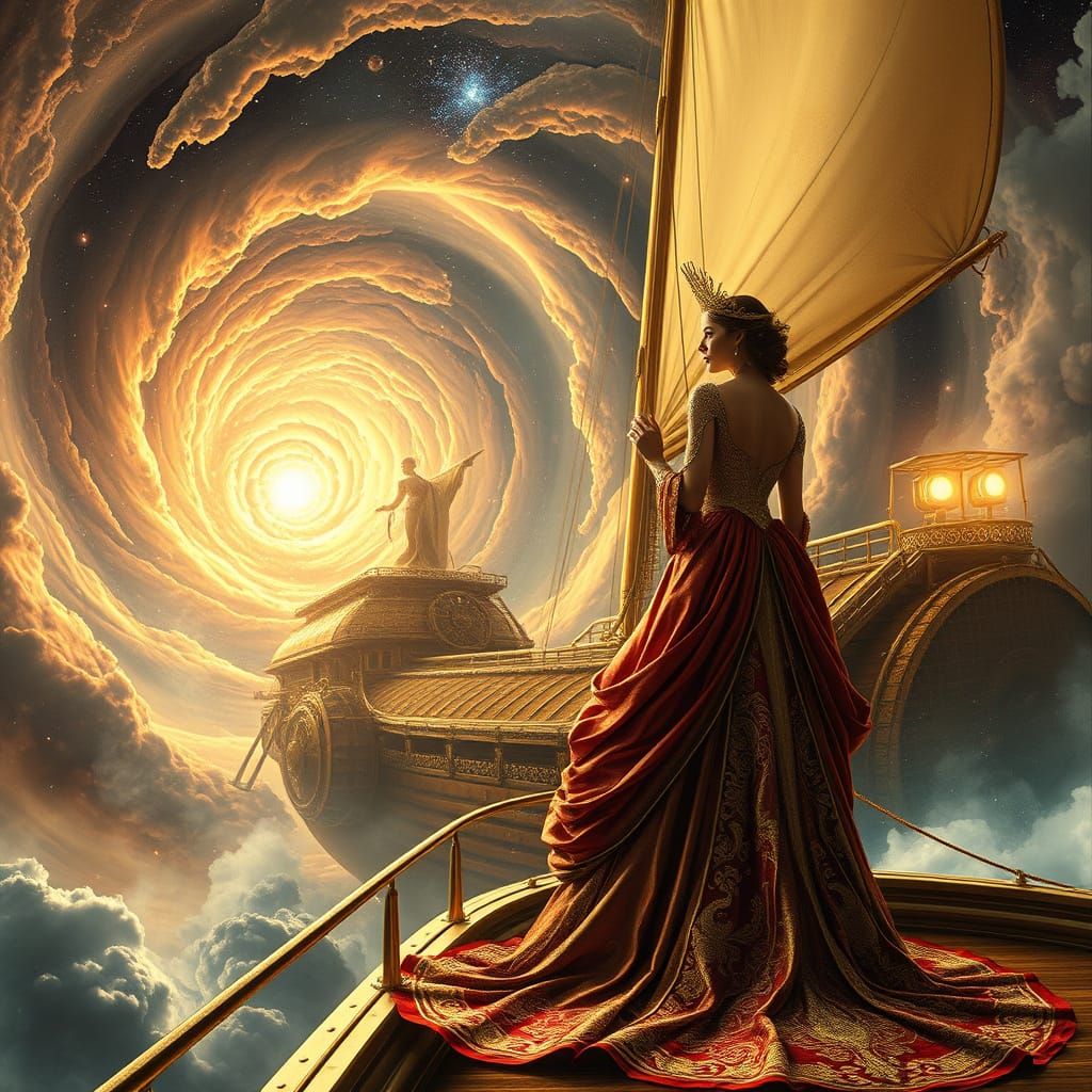 Regal Space Explorer in Cosmic Vortex