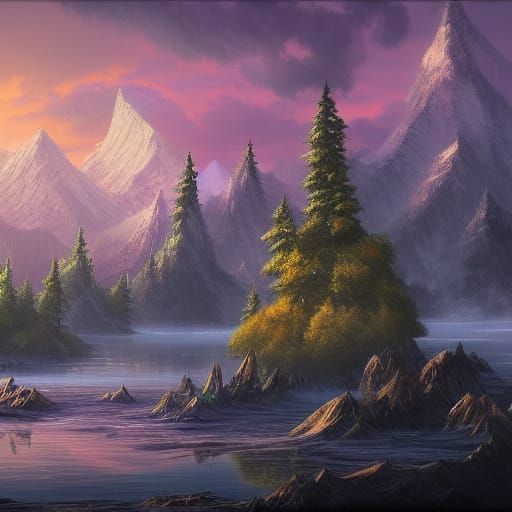 Detailed Matte Painting of Bob Ross