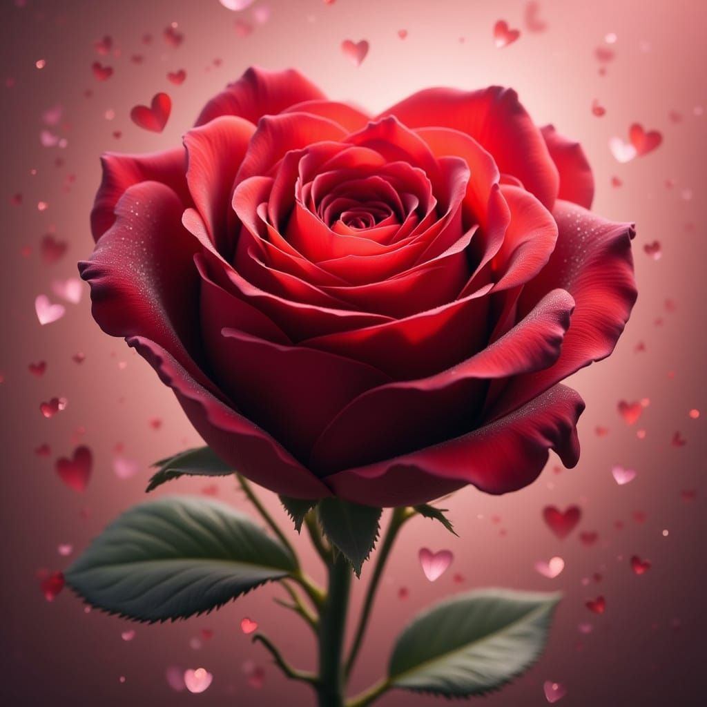 Beautiful Red Rose Inside a Heart Shape