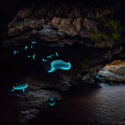 Bioluminescent Cave in 8K Resolution