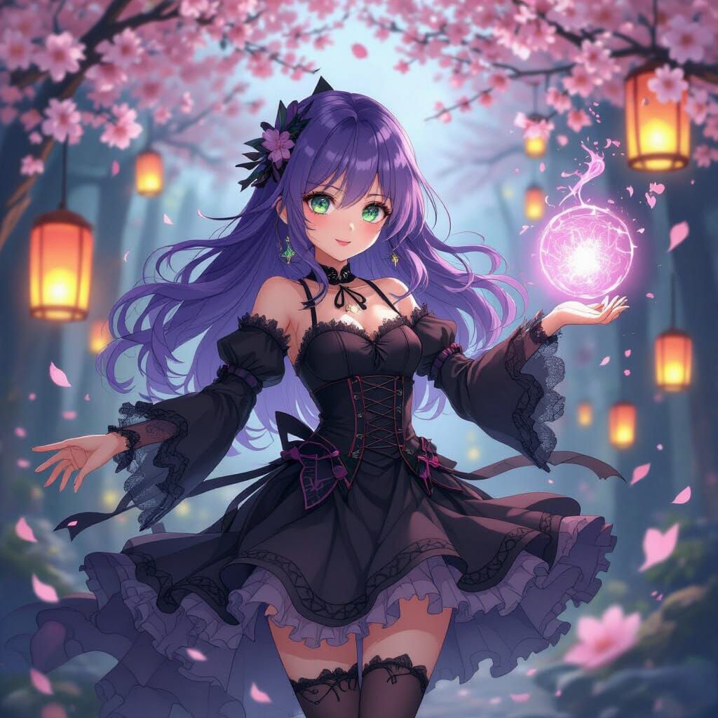 Enchanting Witchcraft: Anime-Inspired Spellcasting Scene