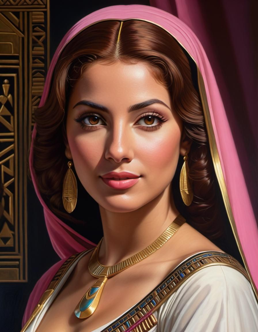 Egyptian Woman as Oil Painting Character Icon