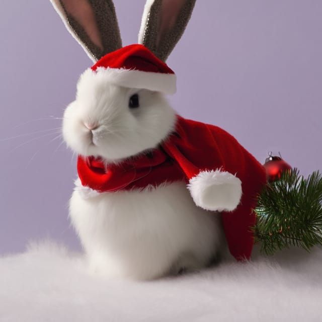 Festive Christmas Bunny Rabbit Image