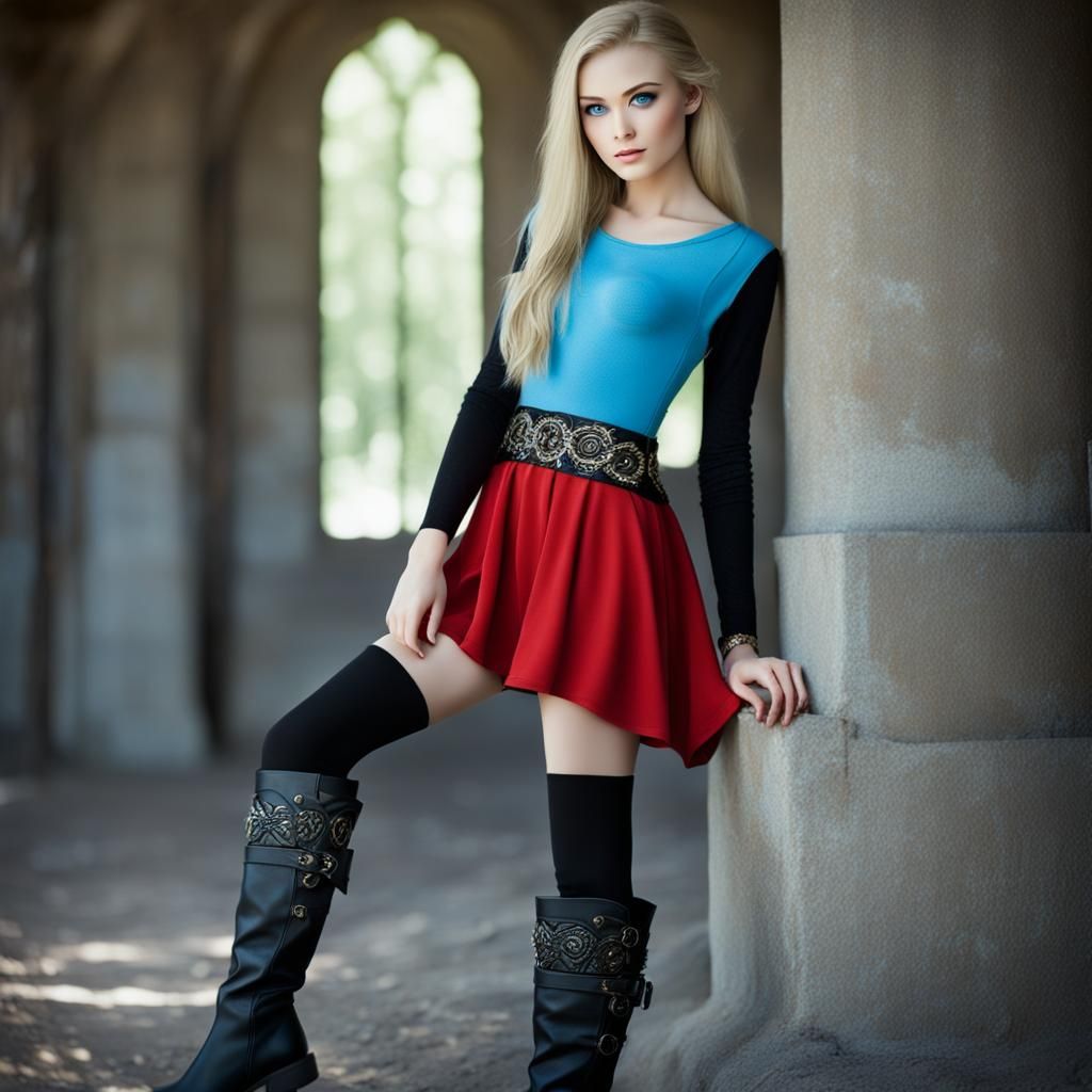 Beautiful Blonde Girl in Fantasy Setting