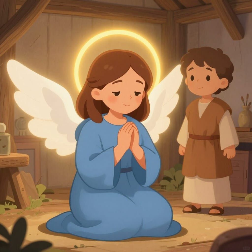 Angel Appears to Mary in Humble Room
