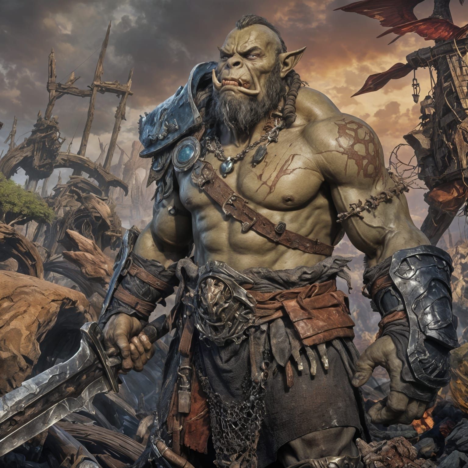 Fantastical Landscape in Deep Color, Detailed Matte Painting