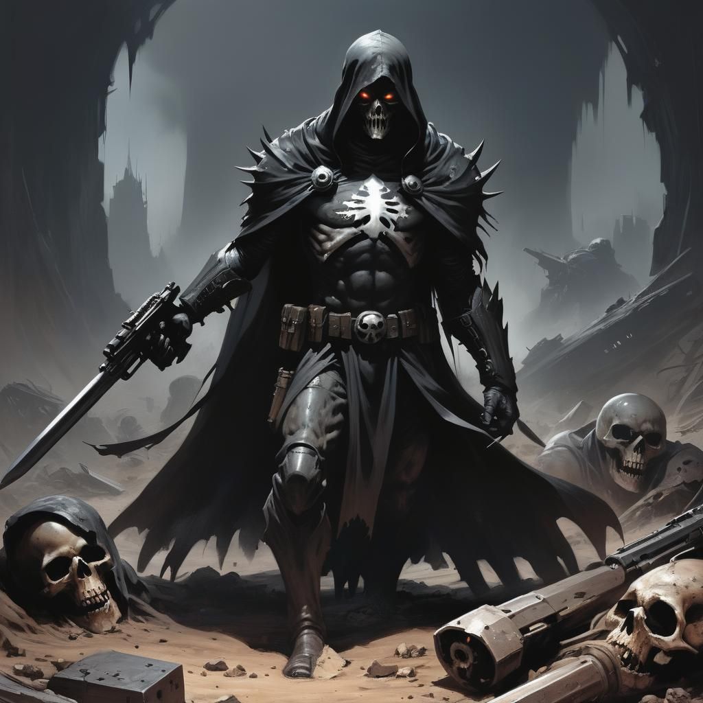 Intense Grimdark Figure Illustration