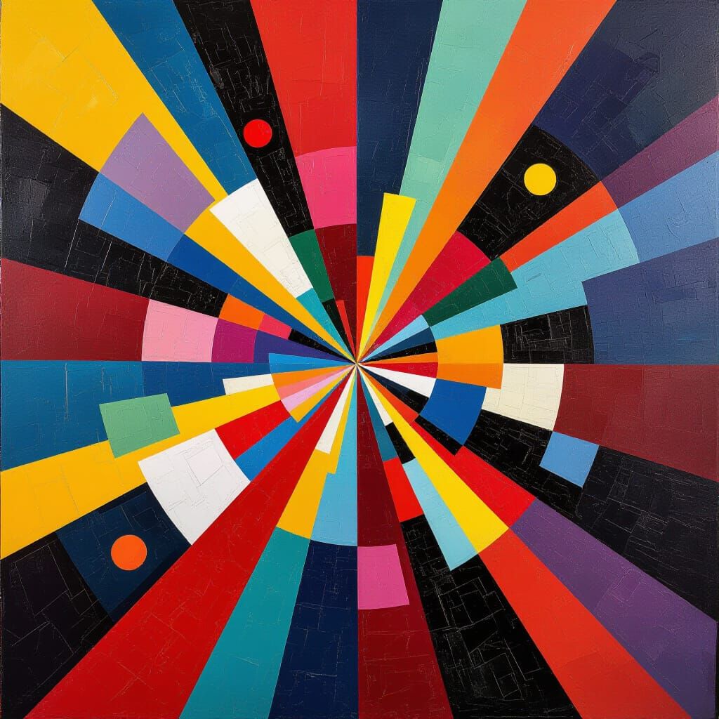 Abstract Geometric Shapes Exploding with Vibrant Colors