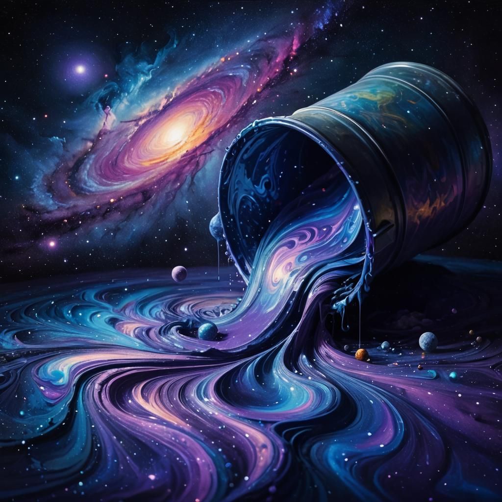 Cosmic Paint Rivers of Galaxies and Planets