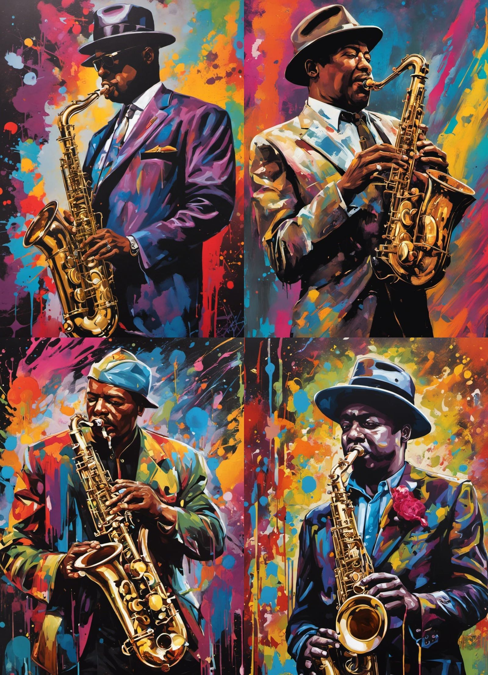 Coleman Hawkins: Graffiti Art Saxophone in Nightclub