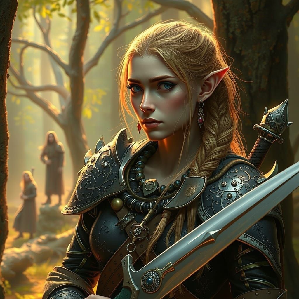 Resilient Elven Warrior in Mystic Forest