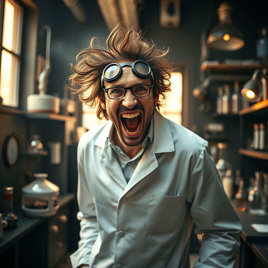 Mad Scientist's Laugh: Cinematic Laboratory Scene
