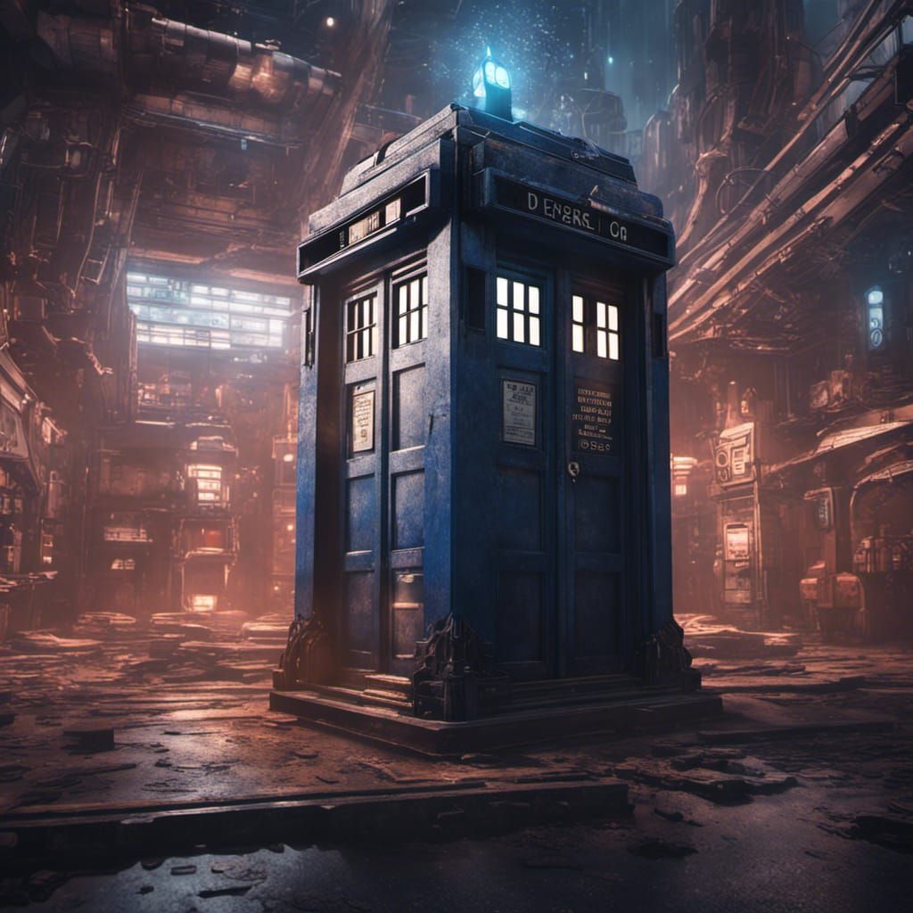 Dr Who TARDIS in Cyberpunk Style