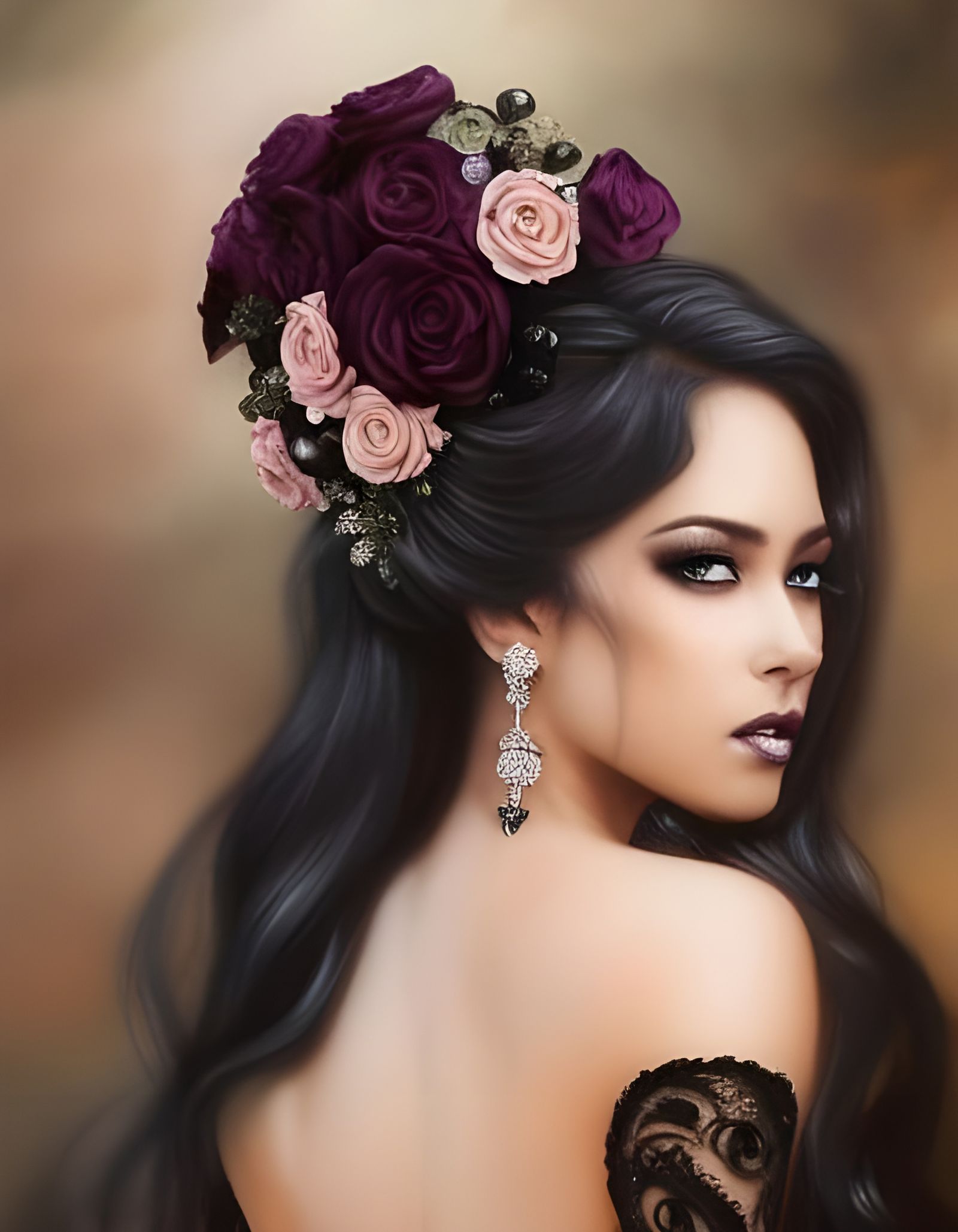 Black Rose Princess in Dark Fantasy Style