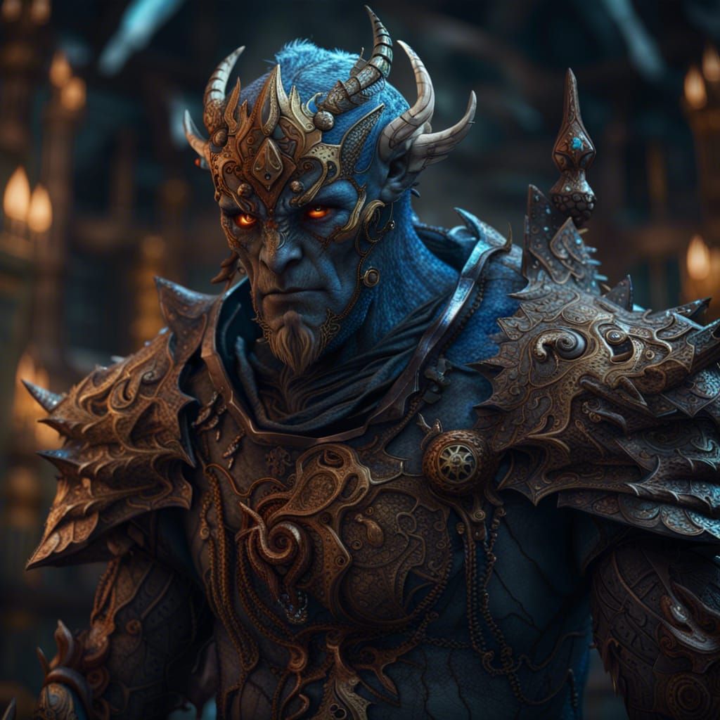 Armored Among Us Character, Detailed Digital Art