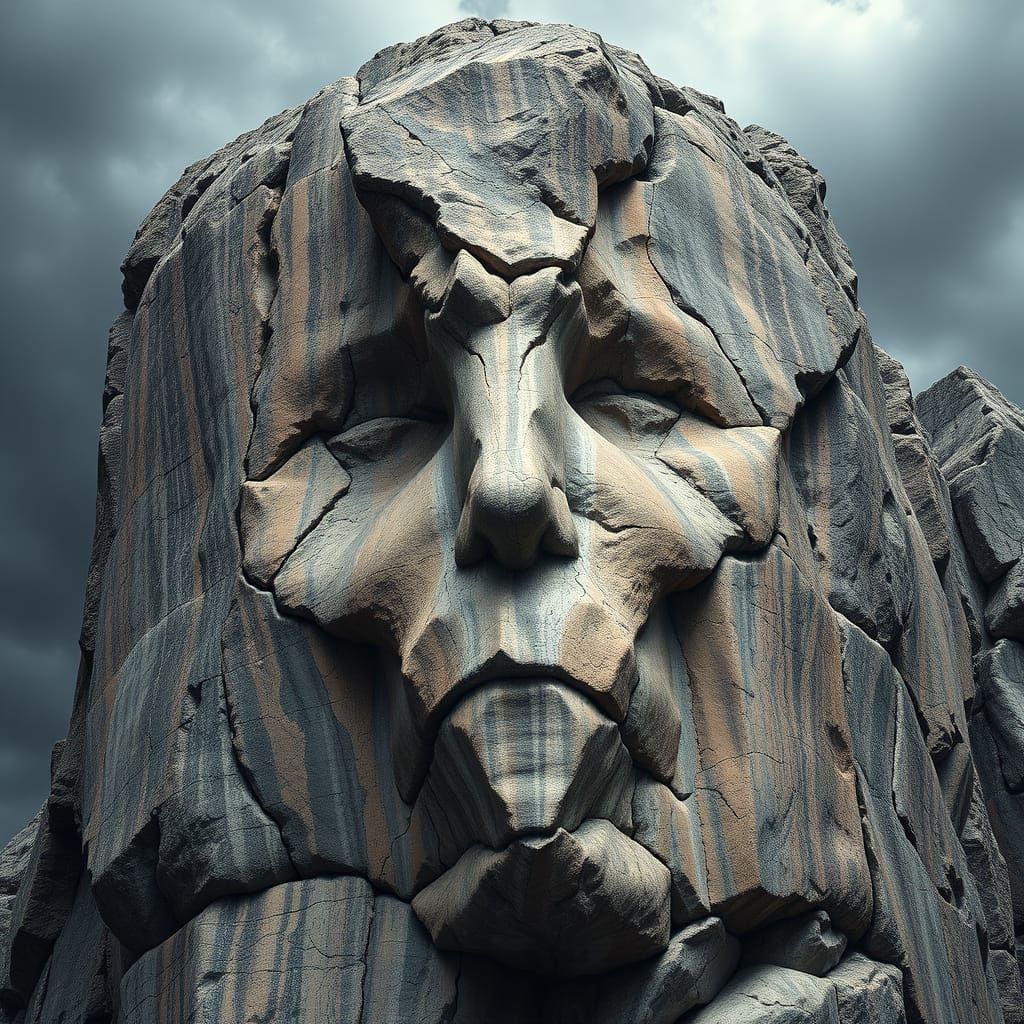 Surreal Granite Rock Formations with Human-Like Features