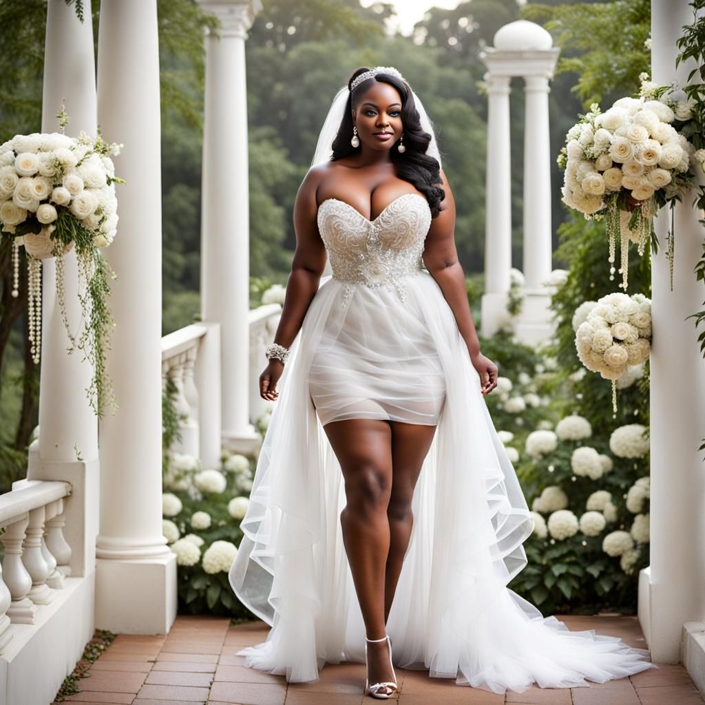 Bride in Sheer Pearl Microdress