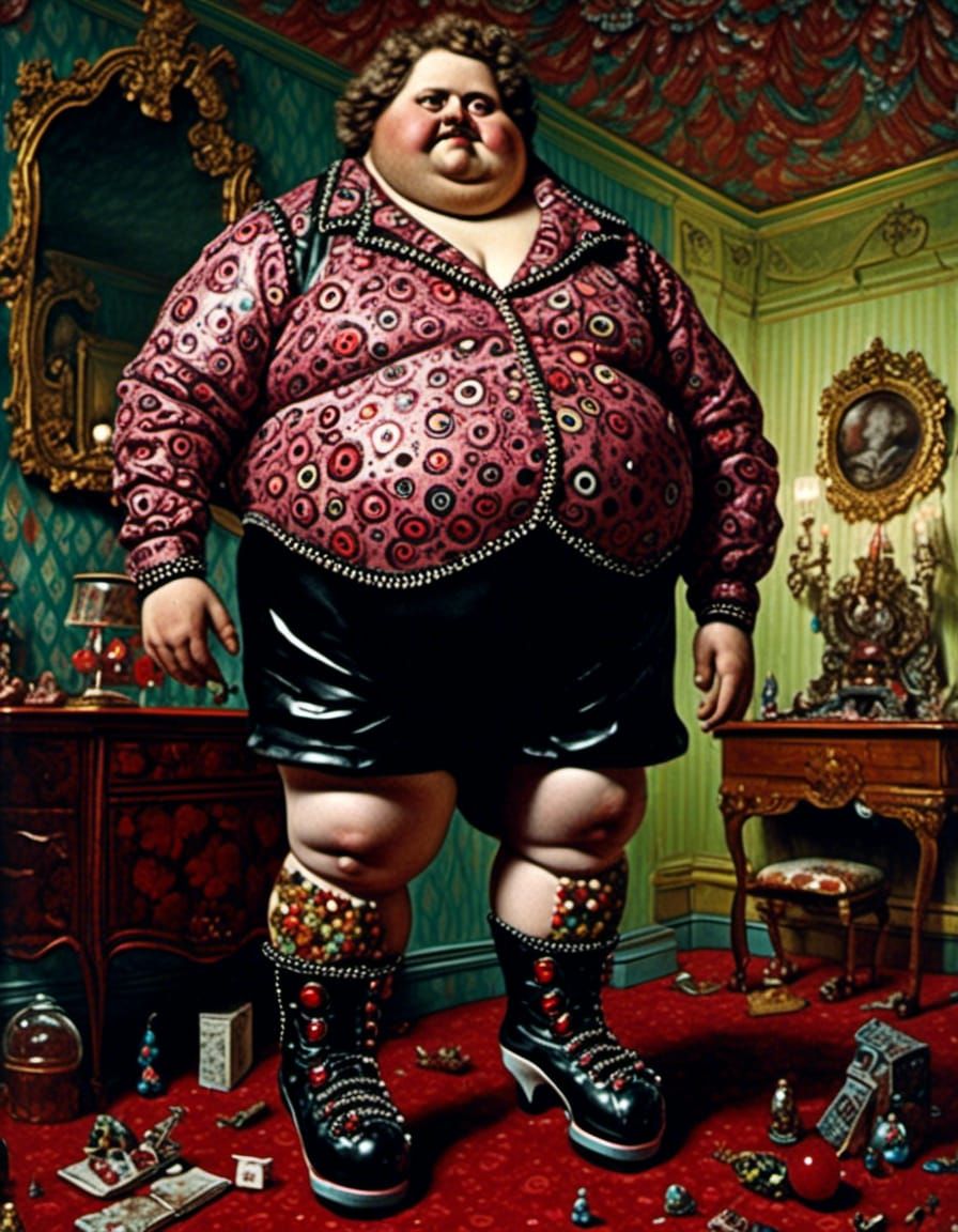 Rococo Horrorcore Man on Roller Skates