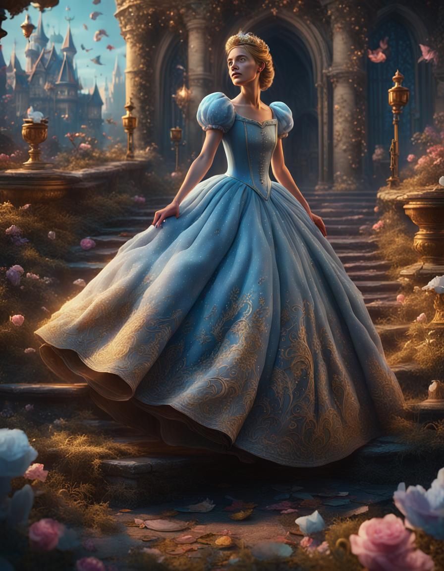 Cinderella's Storybook Escape as Colorful Street Art