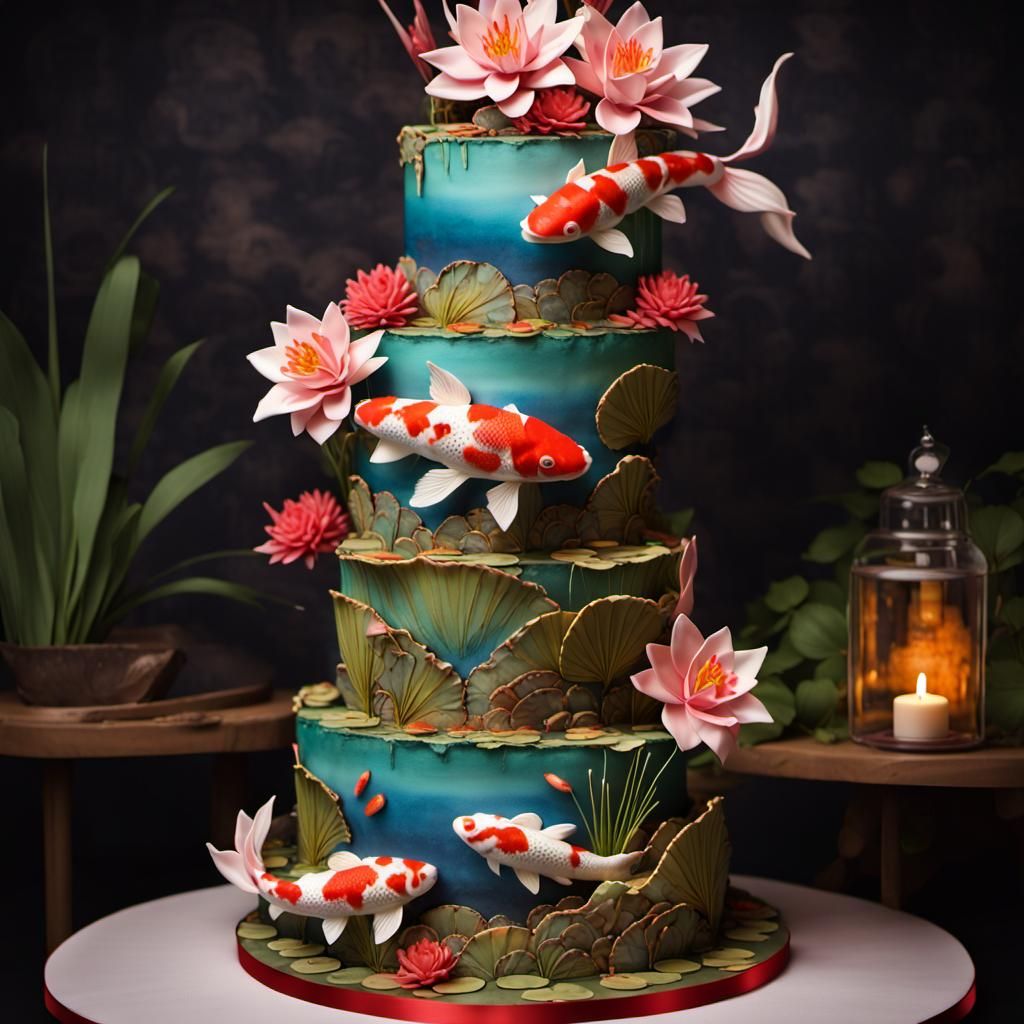 Lily pond cake