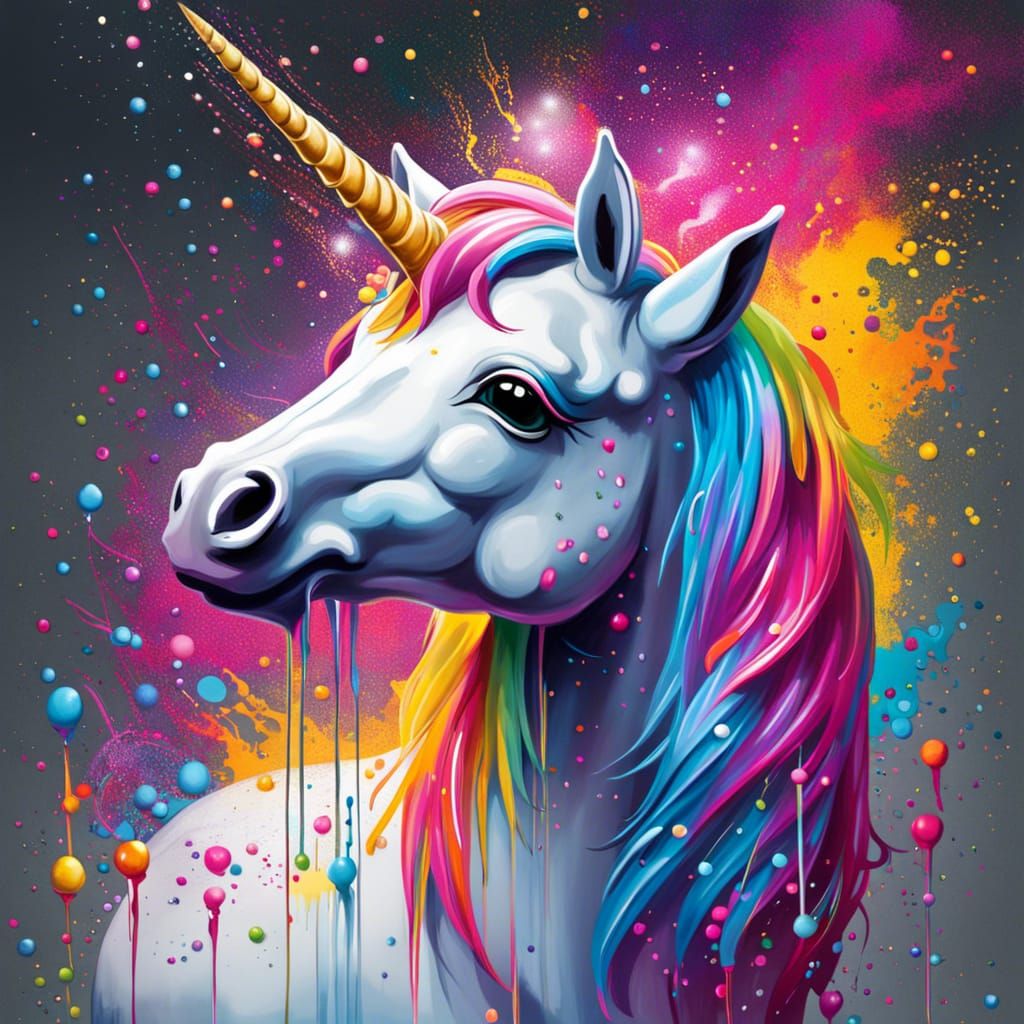Baby Unicorn's Magic Graffiti Art in Street Style