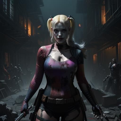 Punisher Spanking Harley Quinn: Dark Fantasy Concept Art