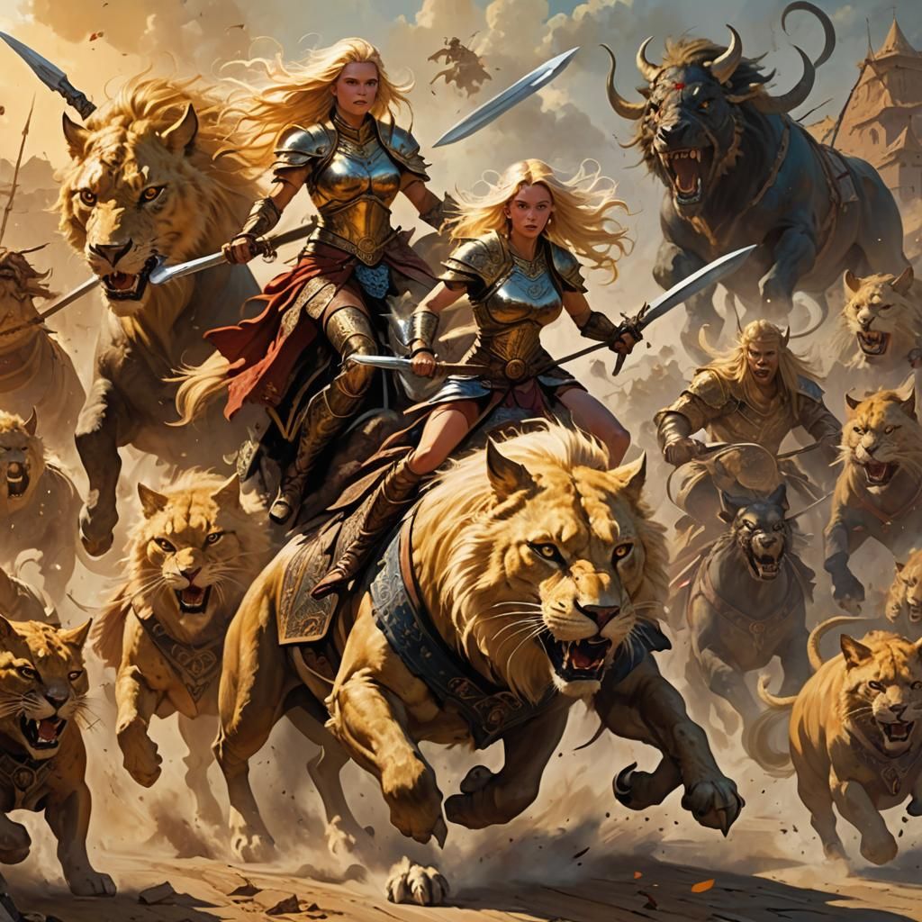 Fantasy Siblings Ride into Battle in Concept Art