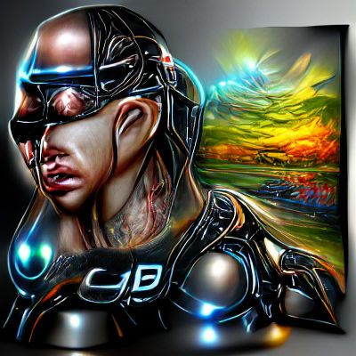 Detailed 3D Cyborg Painting in 8K