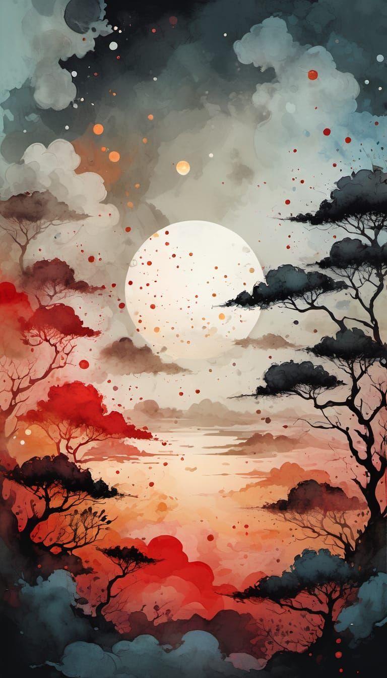 Photorealistic Tonalist Painting of an Old Tree