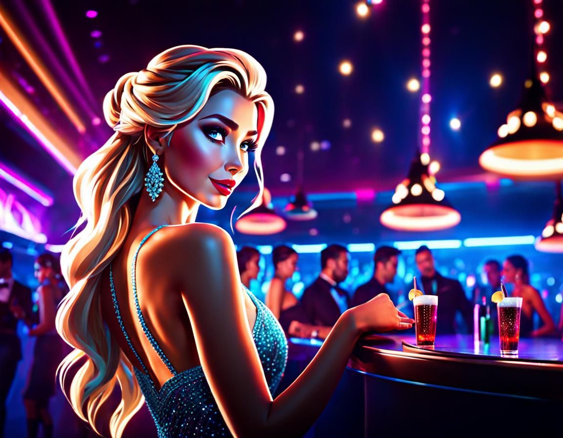 Elsa in Nightclub: High Resolution Photography